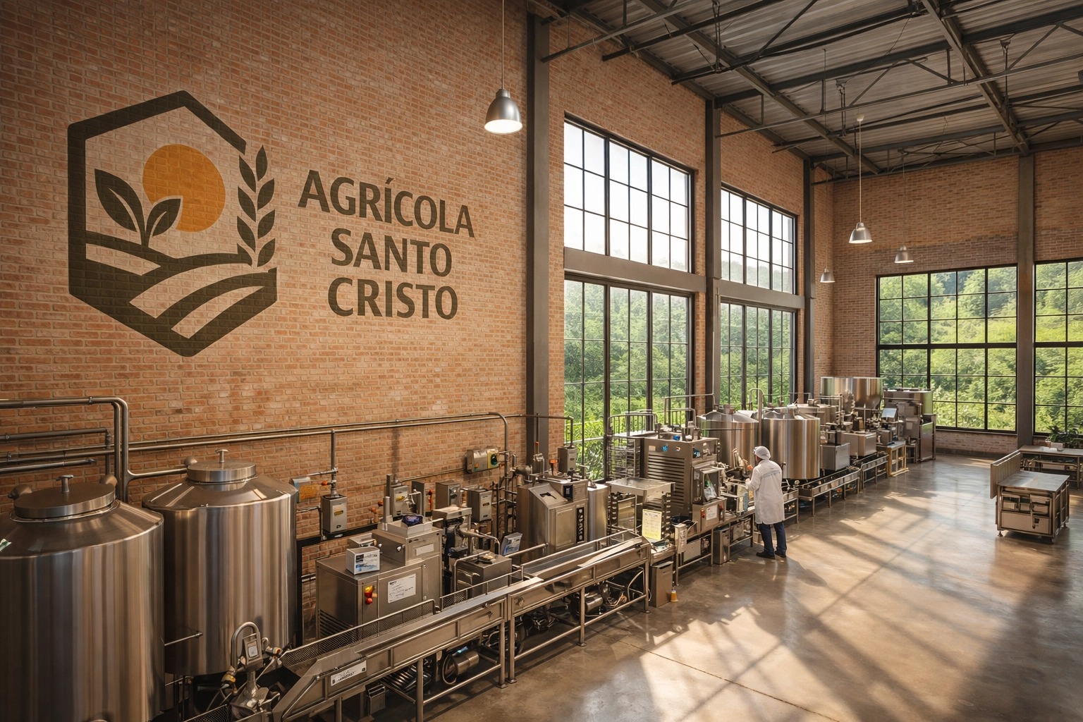Interior da unidade de produção da Agrícola Santo Cristo